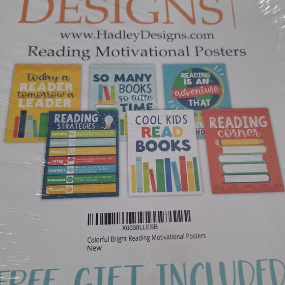 Reading Motivational Posters Kids Teachers Classroom Library Home School - Picture 2 of 9